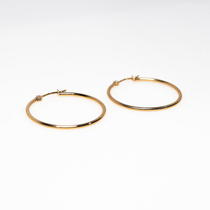 14K Yellow Gold Hoops