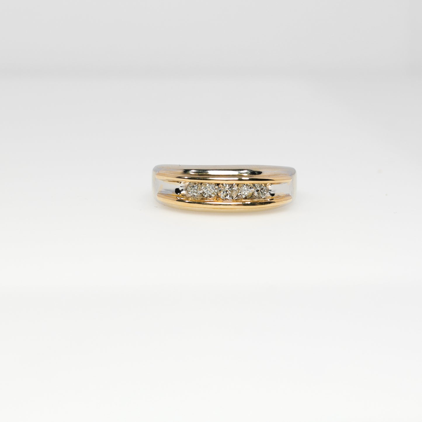 14k Two Tone Diamond Band