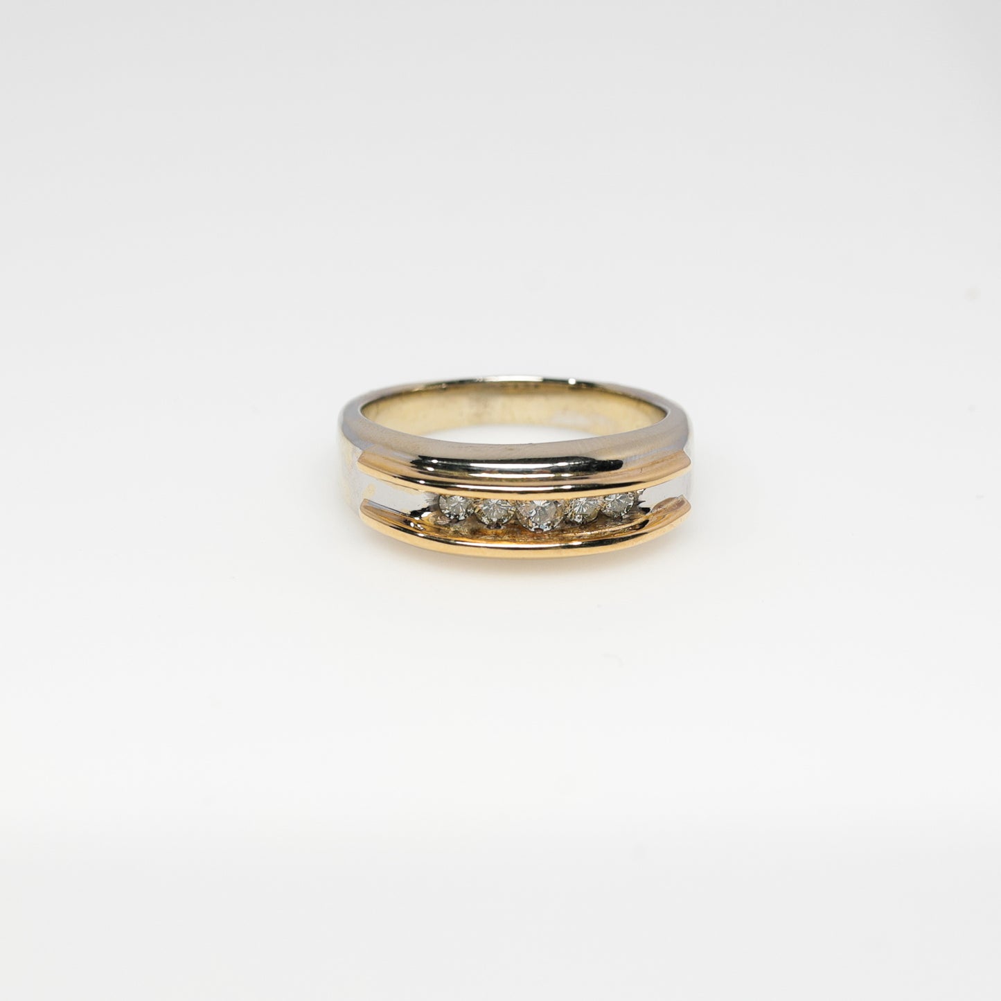 14k Two Tone Diamond Band