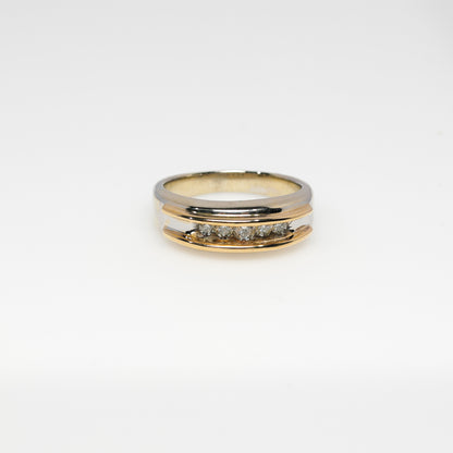 14k Two Tone Diamond Band