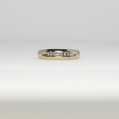 14K White Gold Band with 10 Diamonds