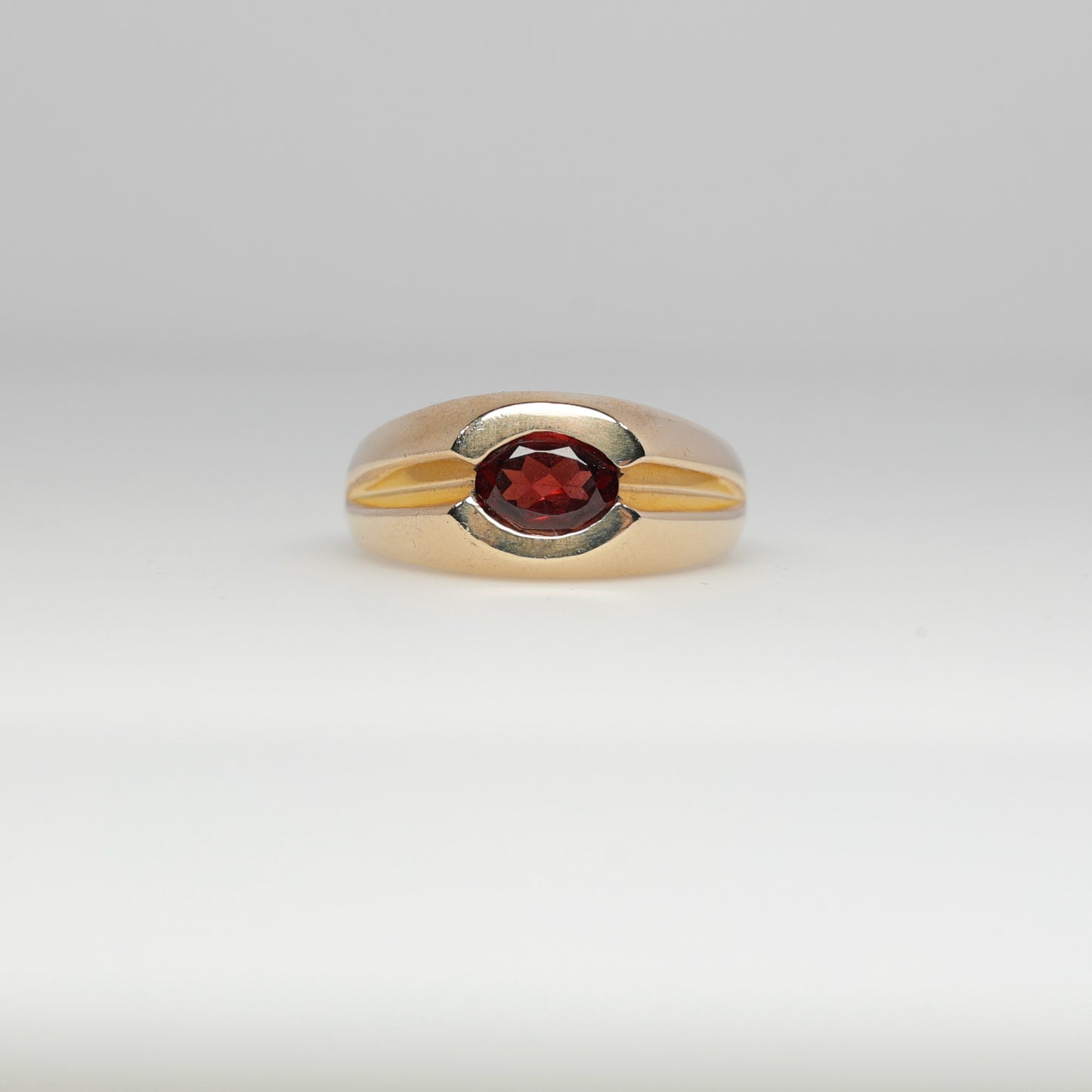 10K Gold Ring with Oval Garnet