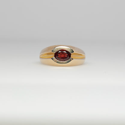 10K Gold Ring with Oval Garnet