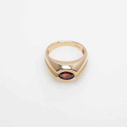 10K Gold Ring with Oval Garnet