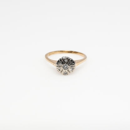 14k Round Diamond Vintage Ring