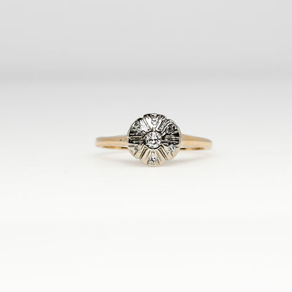 14k Round Diamond Vintage Ring