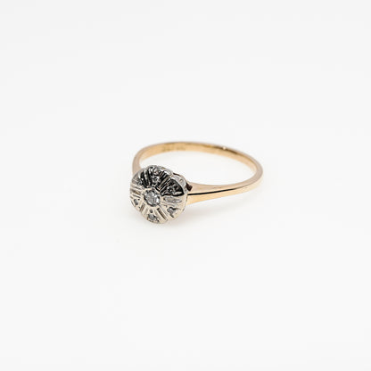 14k Round Diamond Vintage Ring