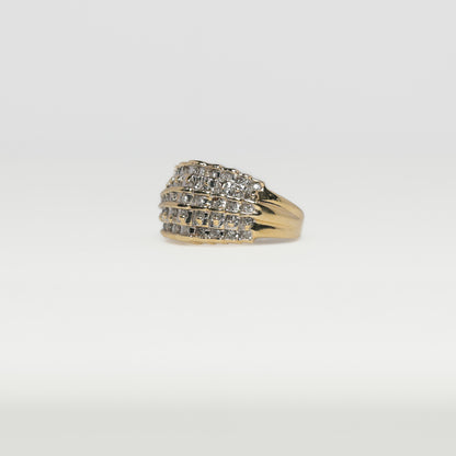 10K Ring with 3 Rows of Diamonds