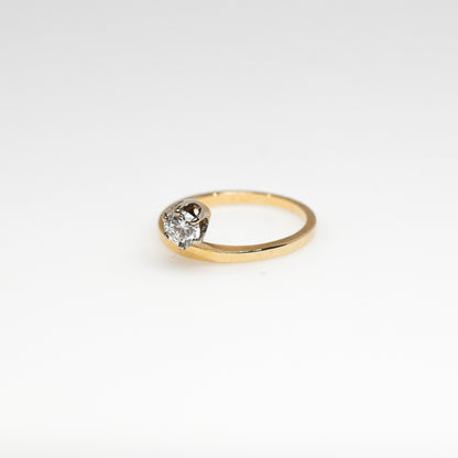 14K Solitaire Round Diamond Ring