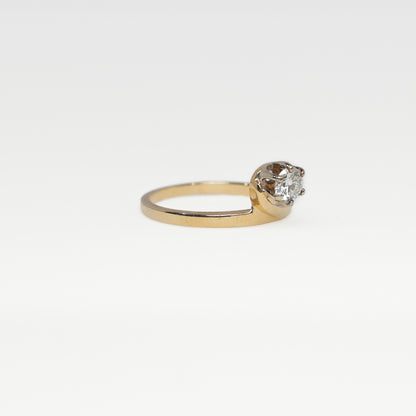 14K Solitaire Round Diamond Ring