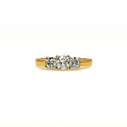 14K 3 Diamond Engagement Ring