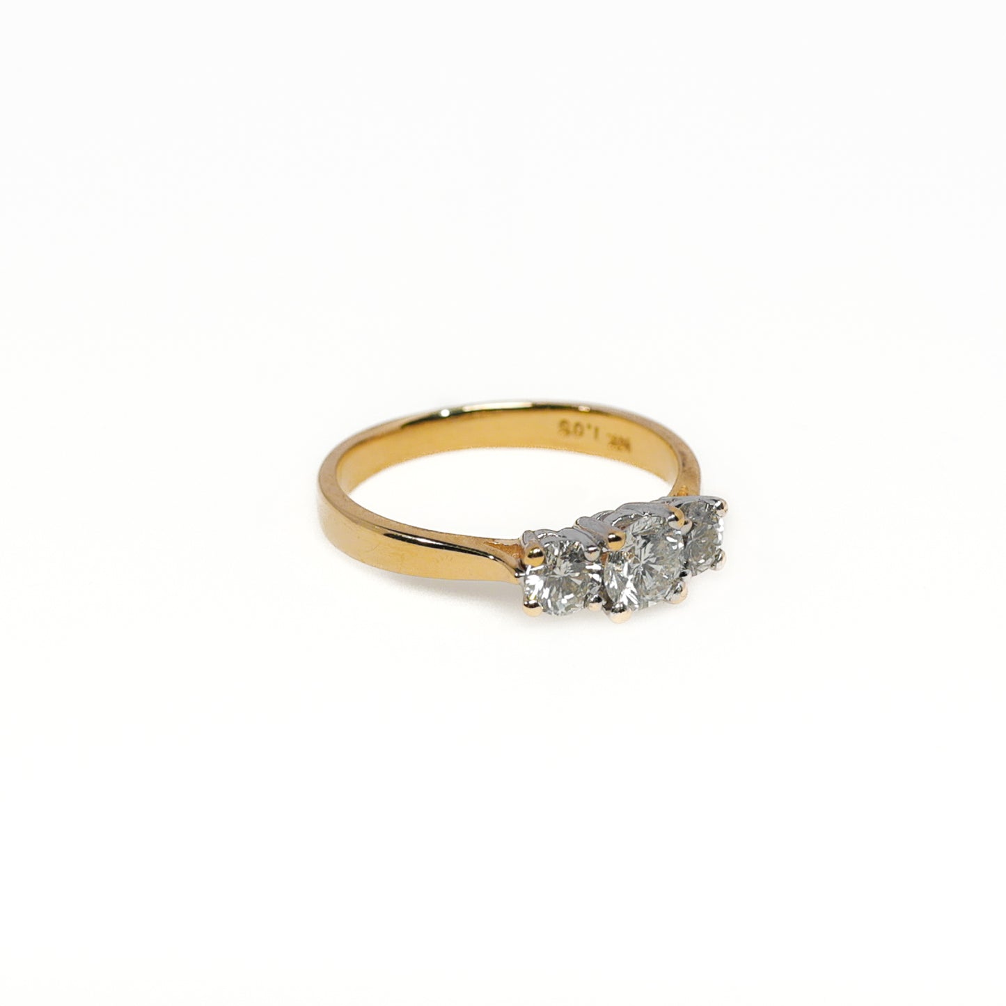 14K 3 Diamond Engagement Ring