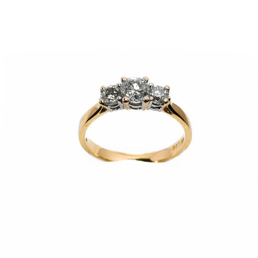 14K 3 Diamond Engagement Ring