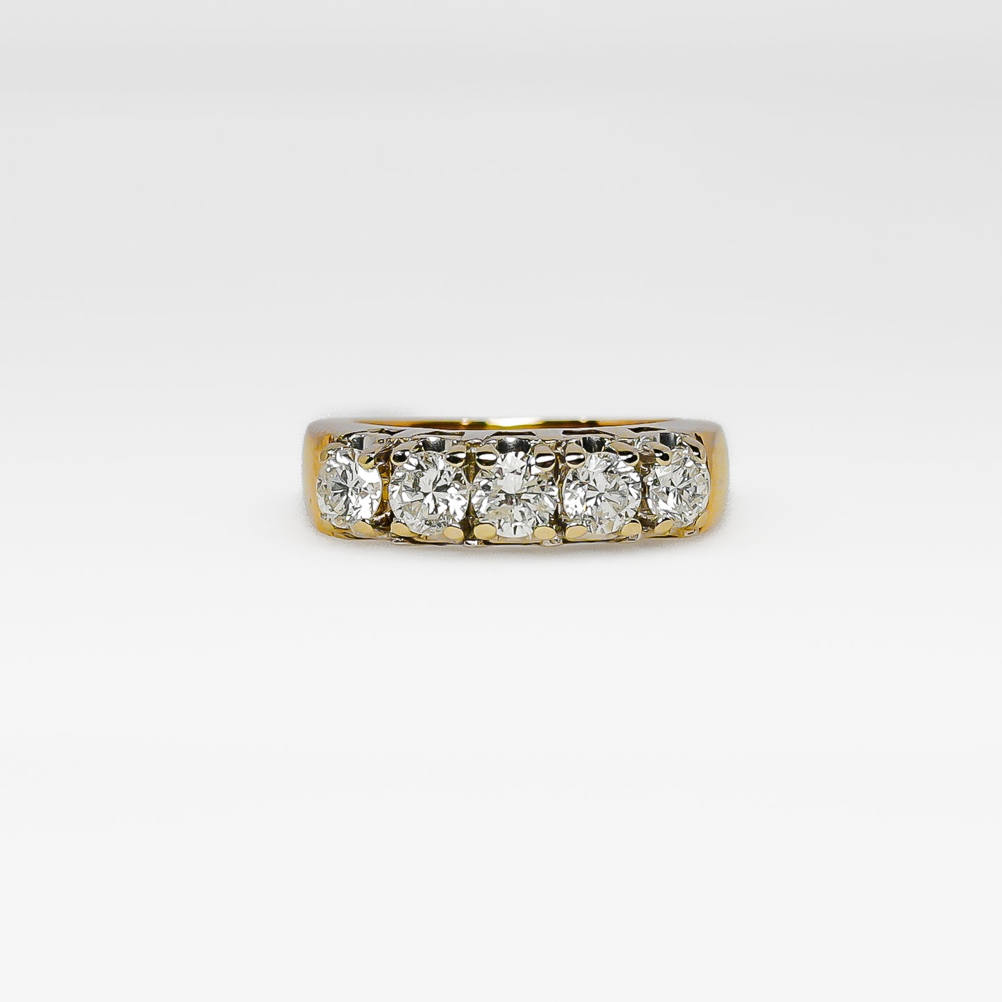 14k Gold Band with 5 Diamonds