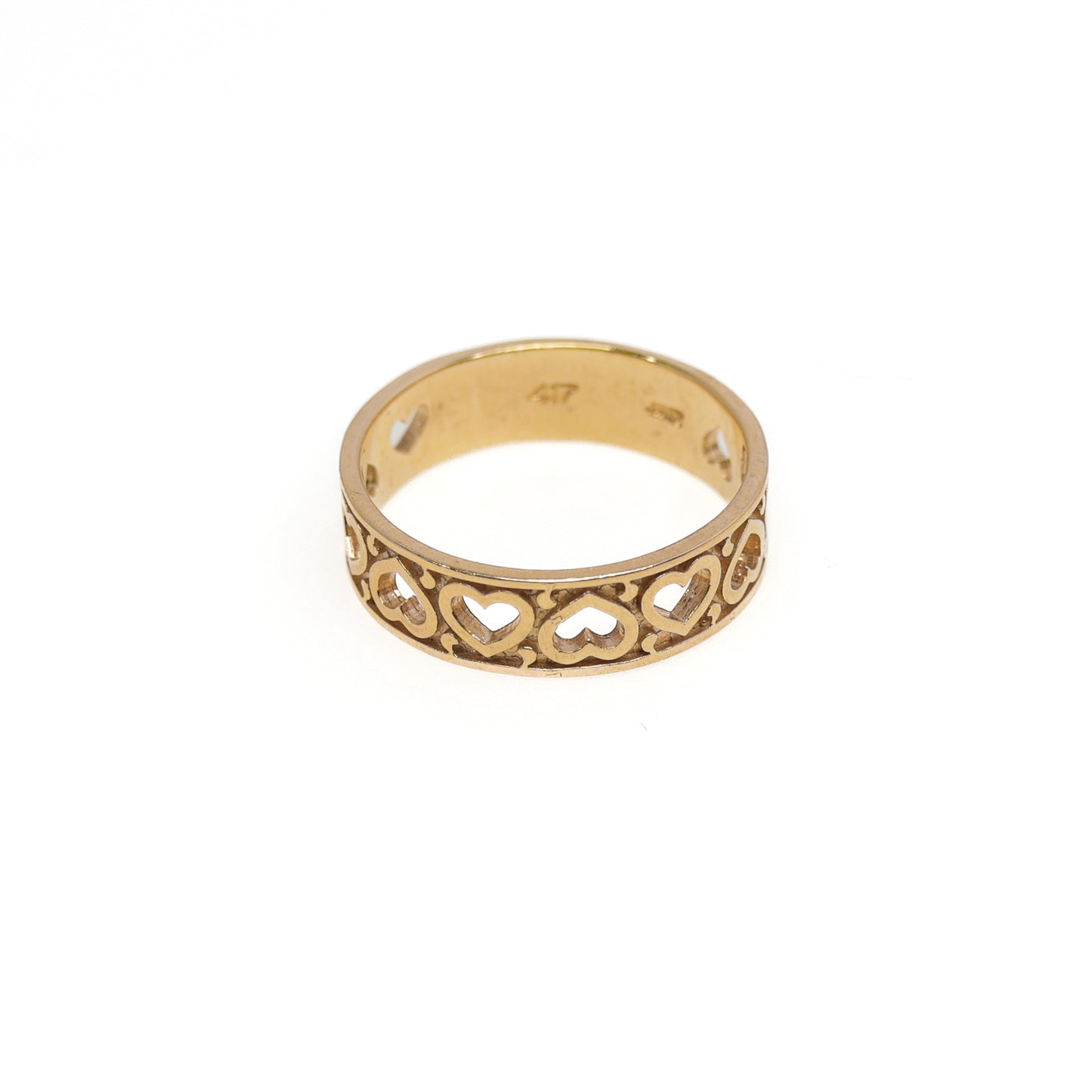 10K Yellow Gold Heart Cutout Ring