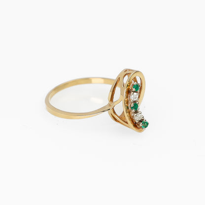 14k Ring with Small Green Stones