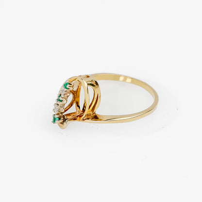 14k Ring with Small Green Stones