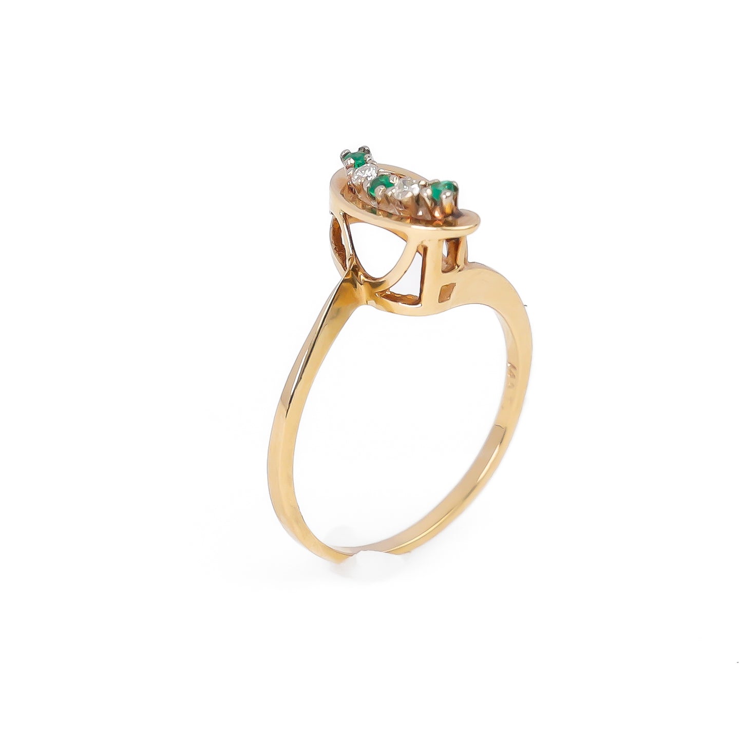 14k Ring with Small Green Stones