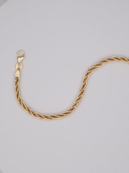 14k Rope Chain Bracelet