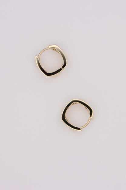 Thick Rectangle Huggie Hoop Earrings