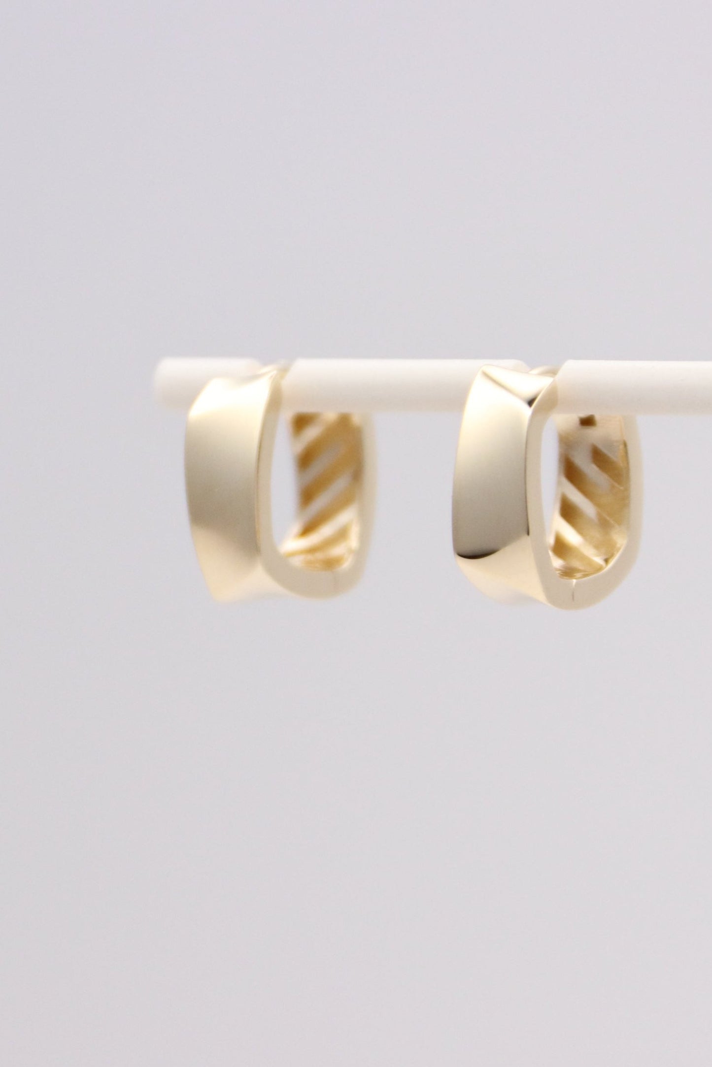 Thick Rectangle Huggie Hoop Earrings