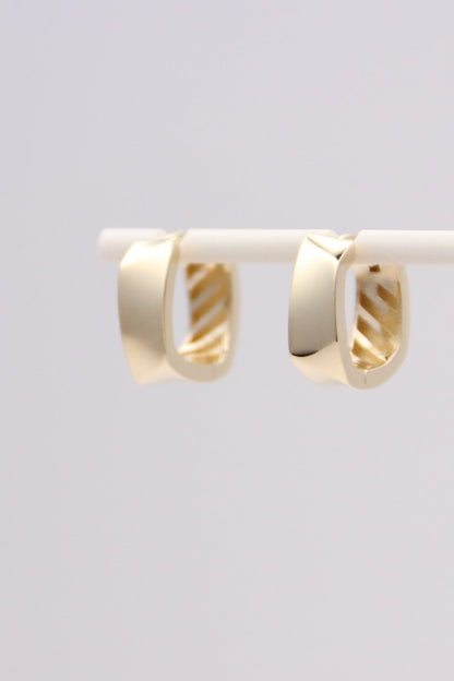 Thick Rectangle Huggie Hoop Earrings