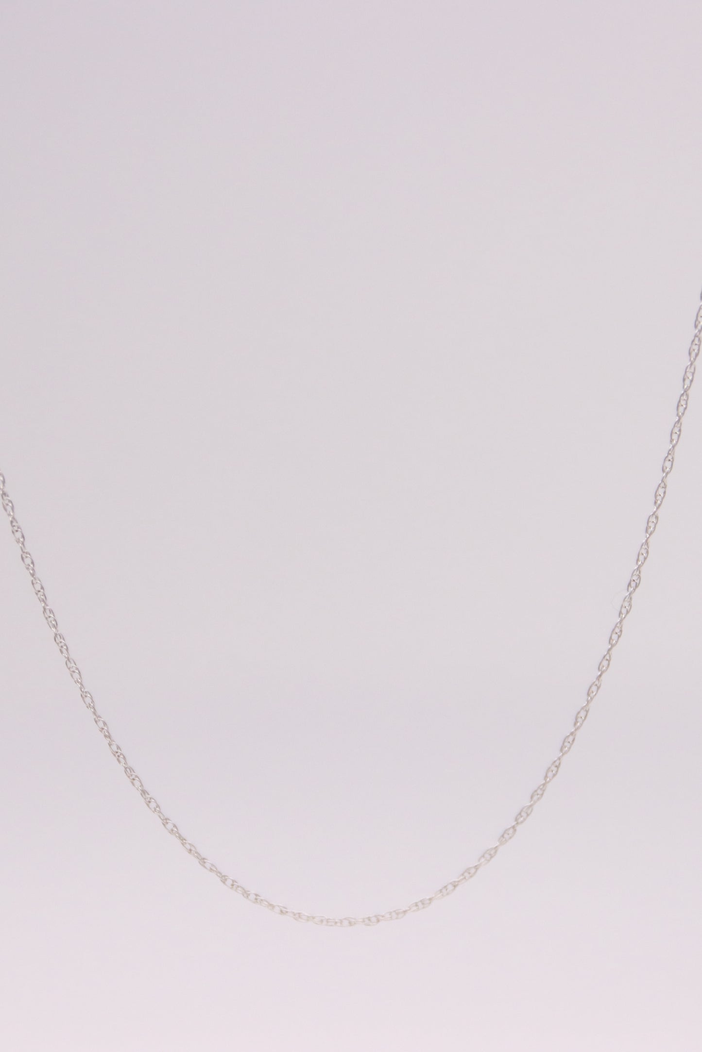 14K White Gold Thin Singapore Necklace