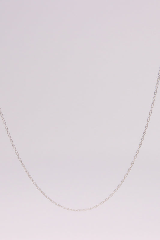 14K White Gold Thin Singapore Necklace