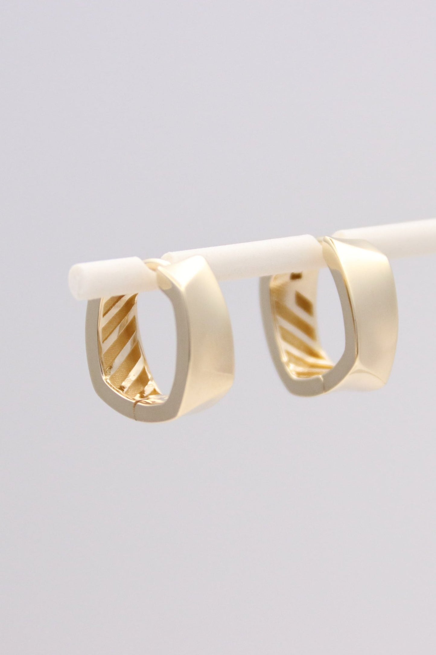 Thick Rectangle Huggie Hoop Earrings