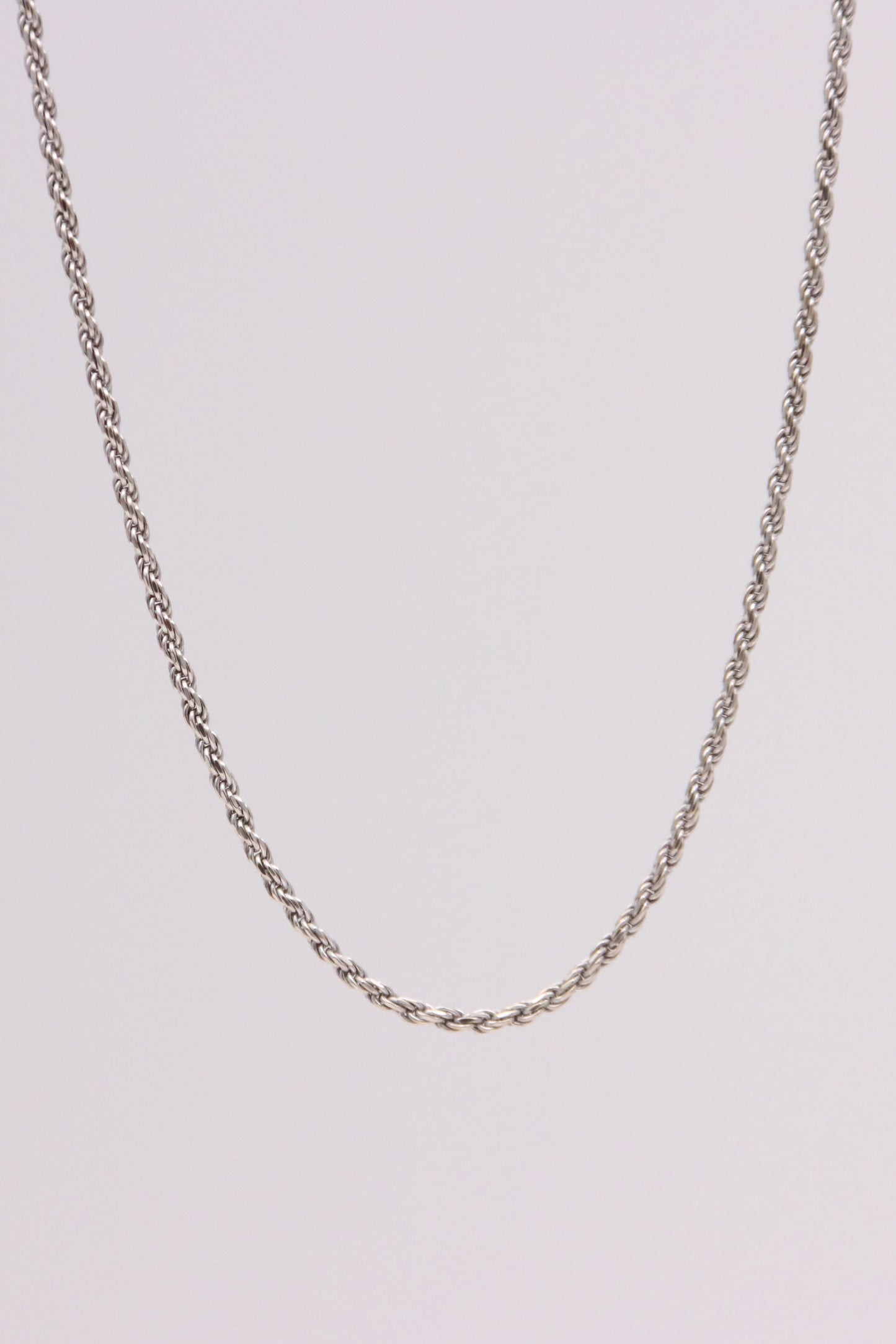 14K White Gold Rope Necklace