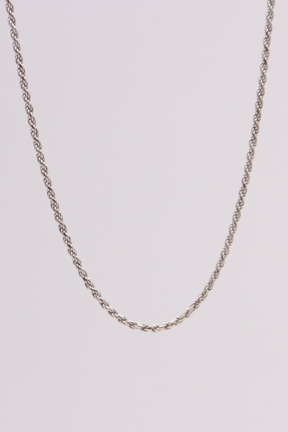 14K White Gold Rope Necklace