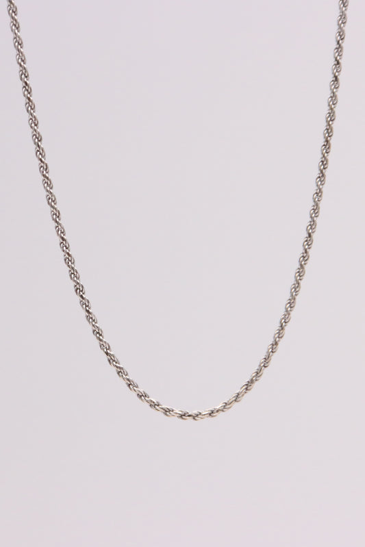 14K White Gold Rope Necklace