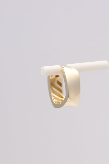 Thick Rectangle Huggie Hoop Earrings