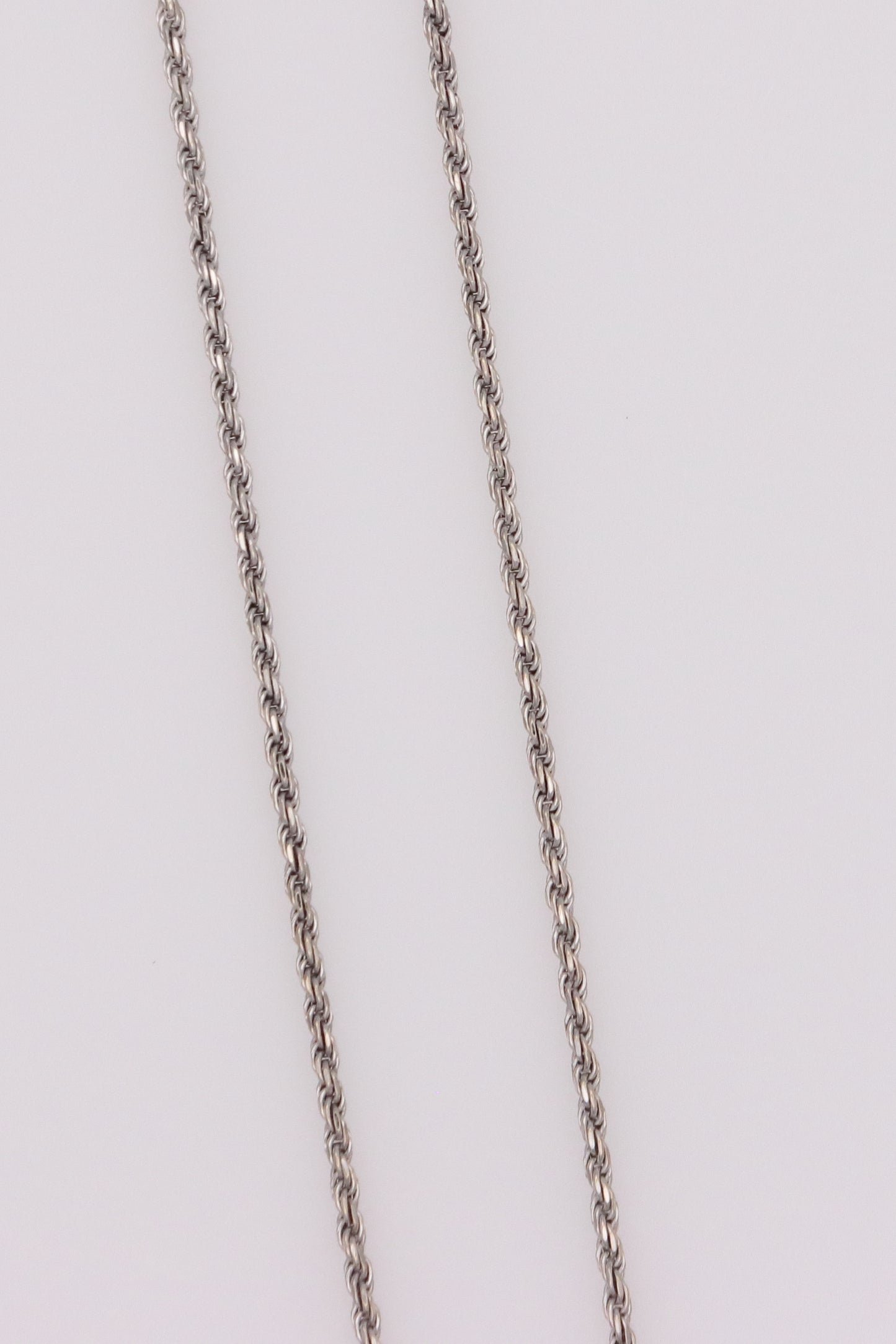 14K White Gold Rope Necklace