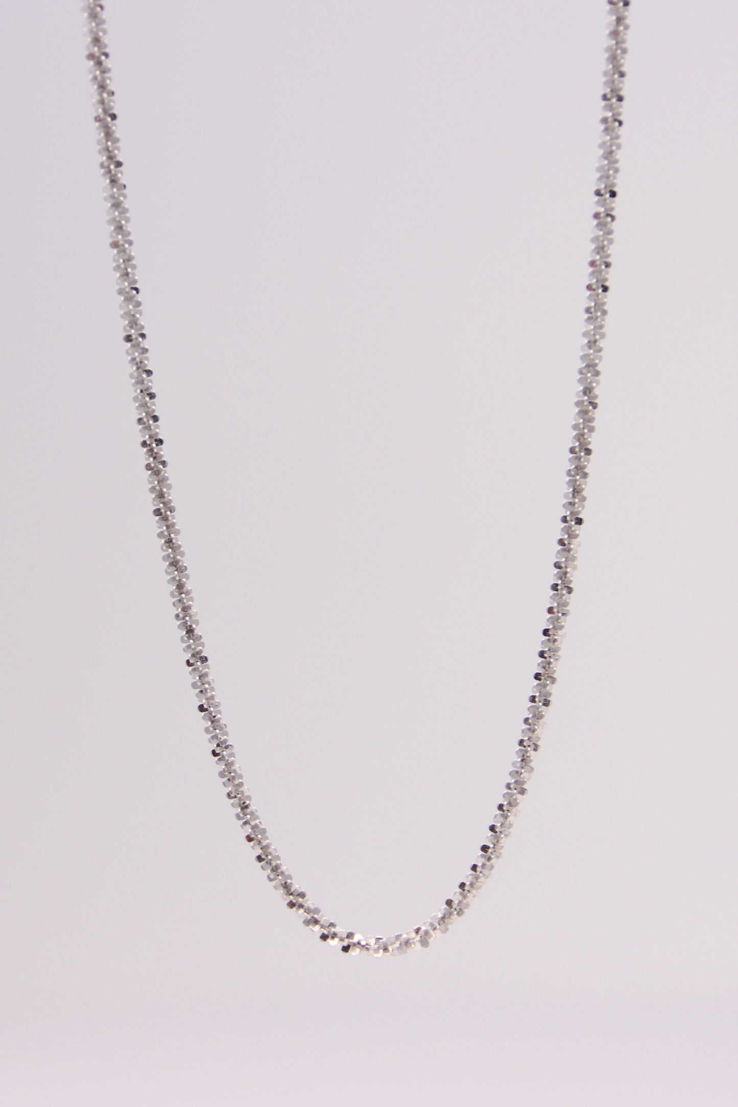 14K White Gold Twist Necklace