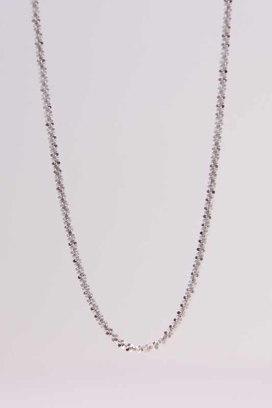 14K White Gold Twist Necklace