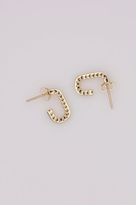 Short Curvy Rectangular Stud Earrings