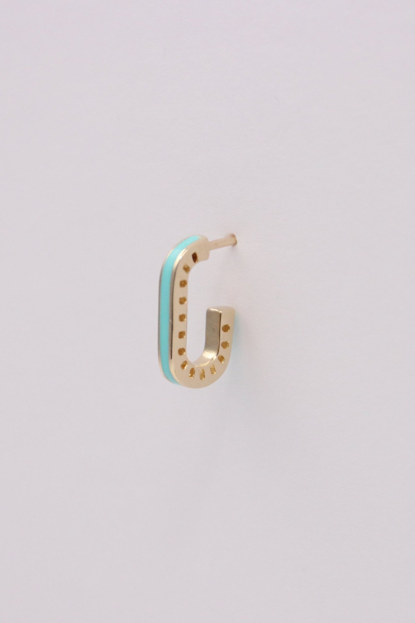 Short Curvy Rectangular Stud Earrings