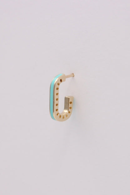 Short Curvy Rectangular Stud Earrings