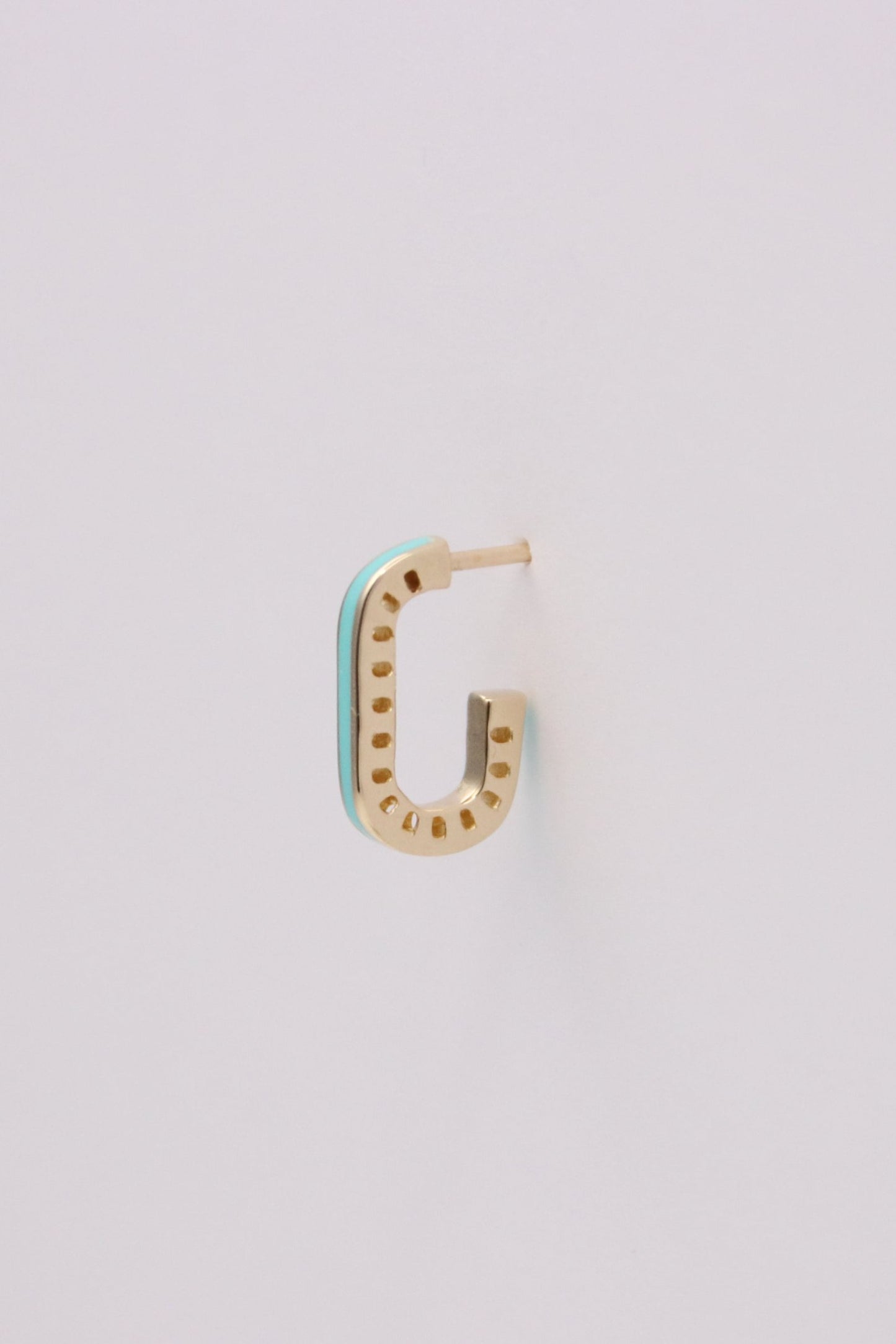 Short Curvy Rectangular Stud Earrings