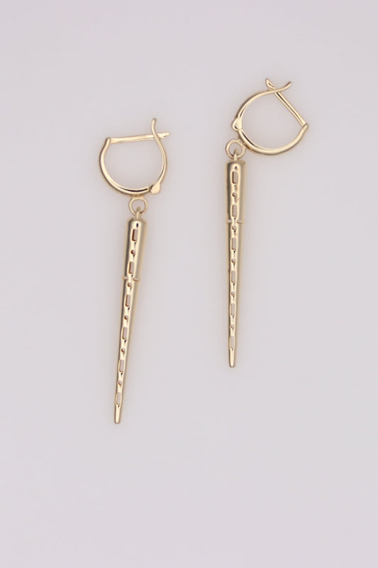 14k Gold Spike Earrings