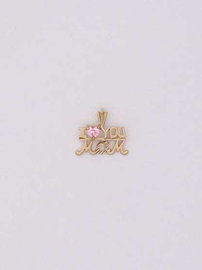 14k "I <3 MOM" Pendant