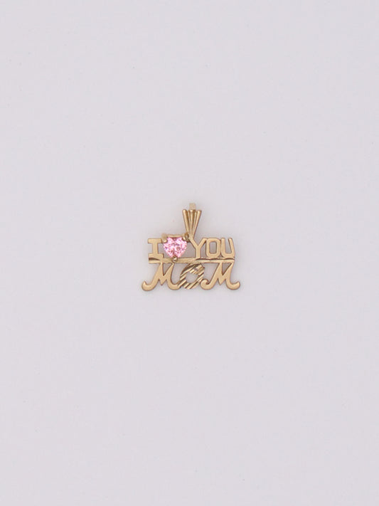 14k "I <3 MOM" Pendant