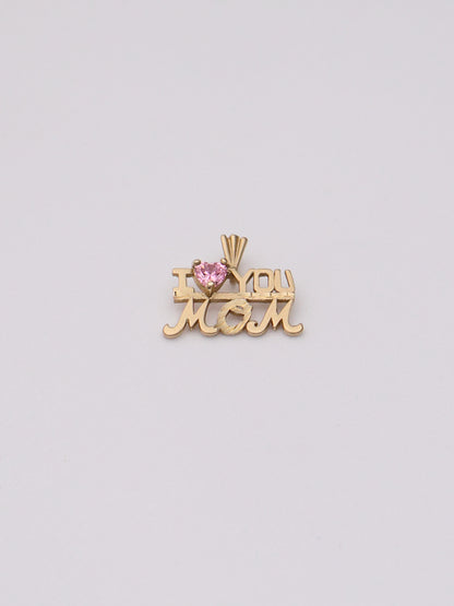 14k "I <3 MOM" Pendant