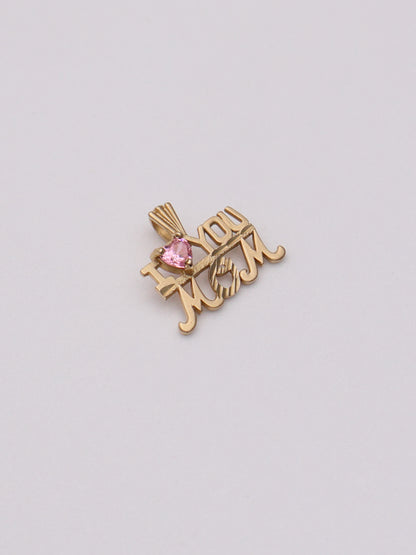 14k "I <3 MOM" Pendant