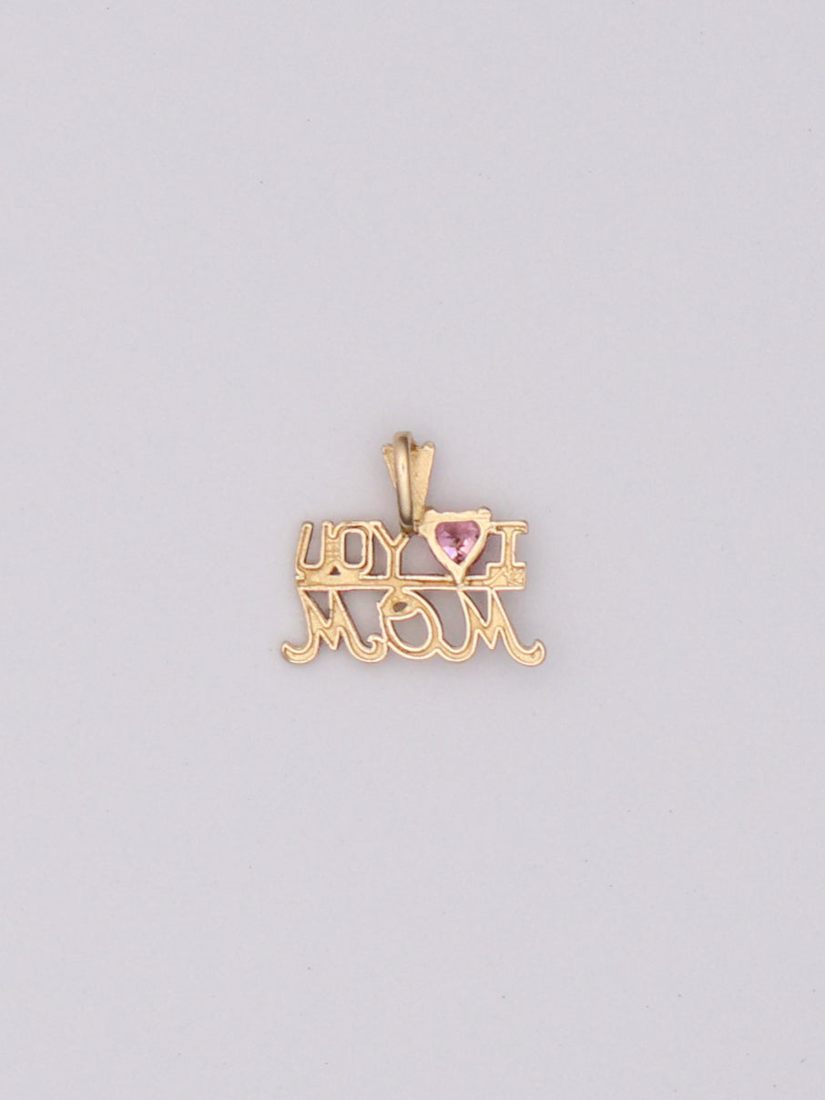 14k "I <3 MOM" Pendant