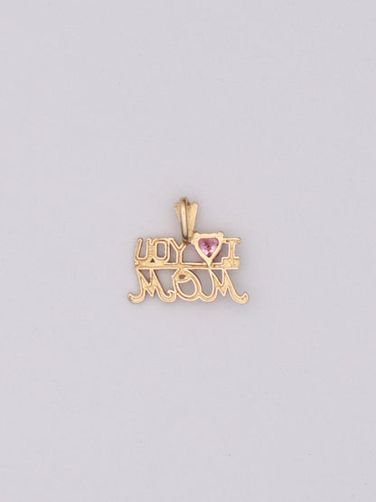 14k "I <3 MOM" Pendant