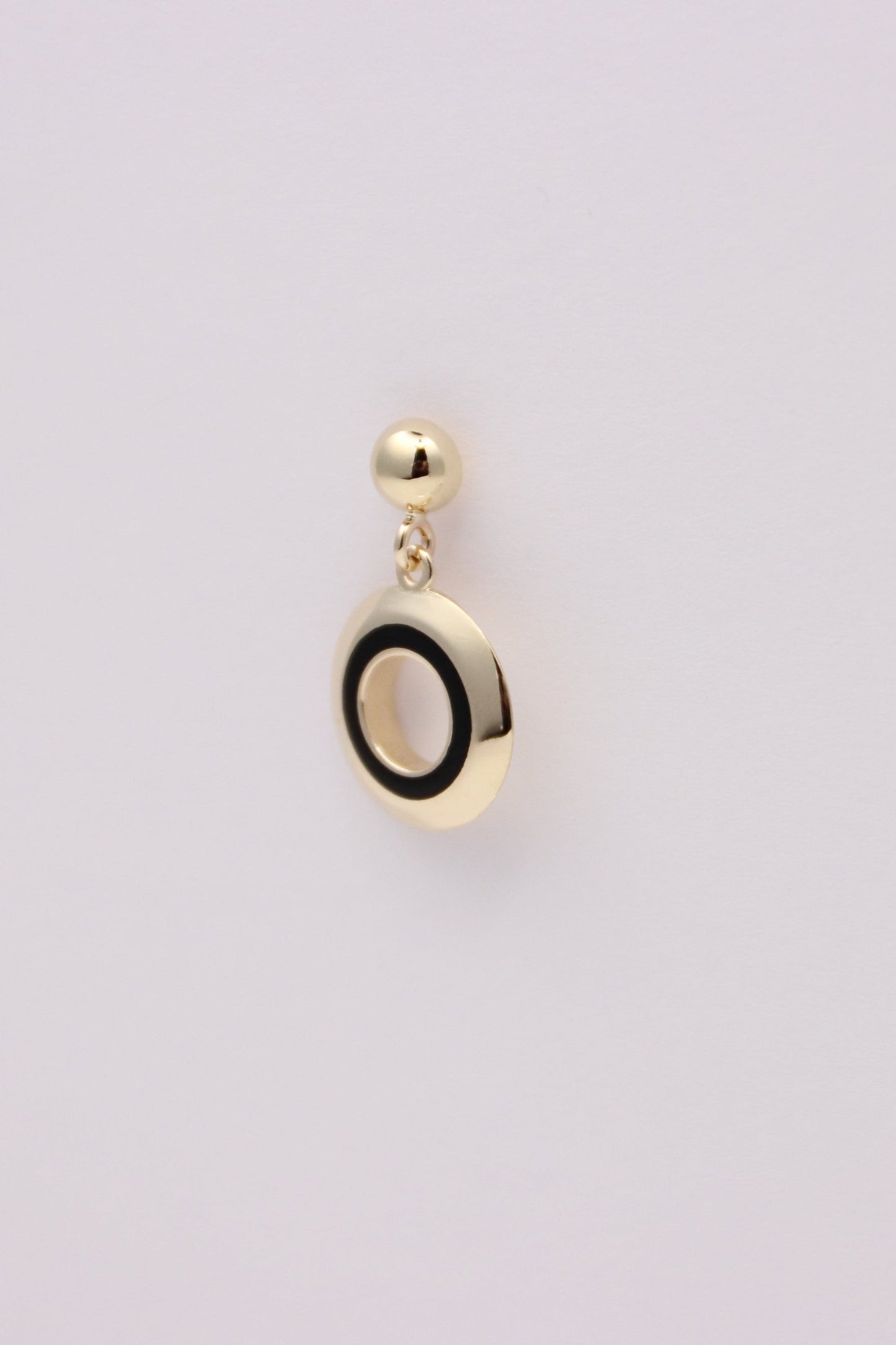 Black and White Gold Circle Earrings