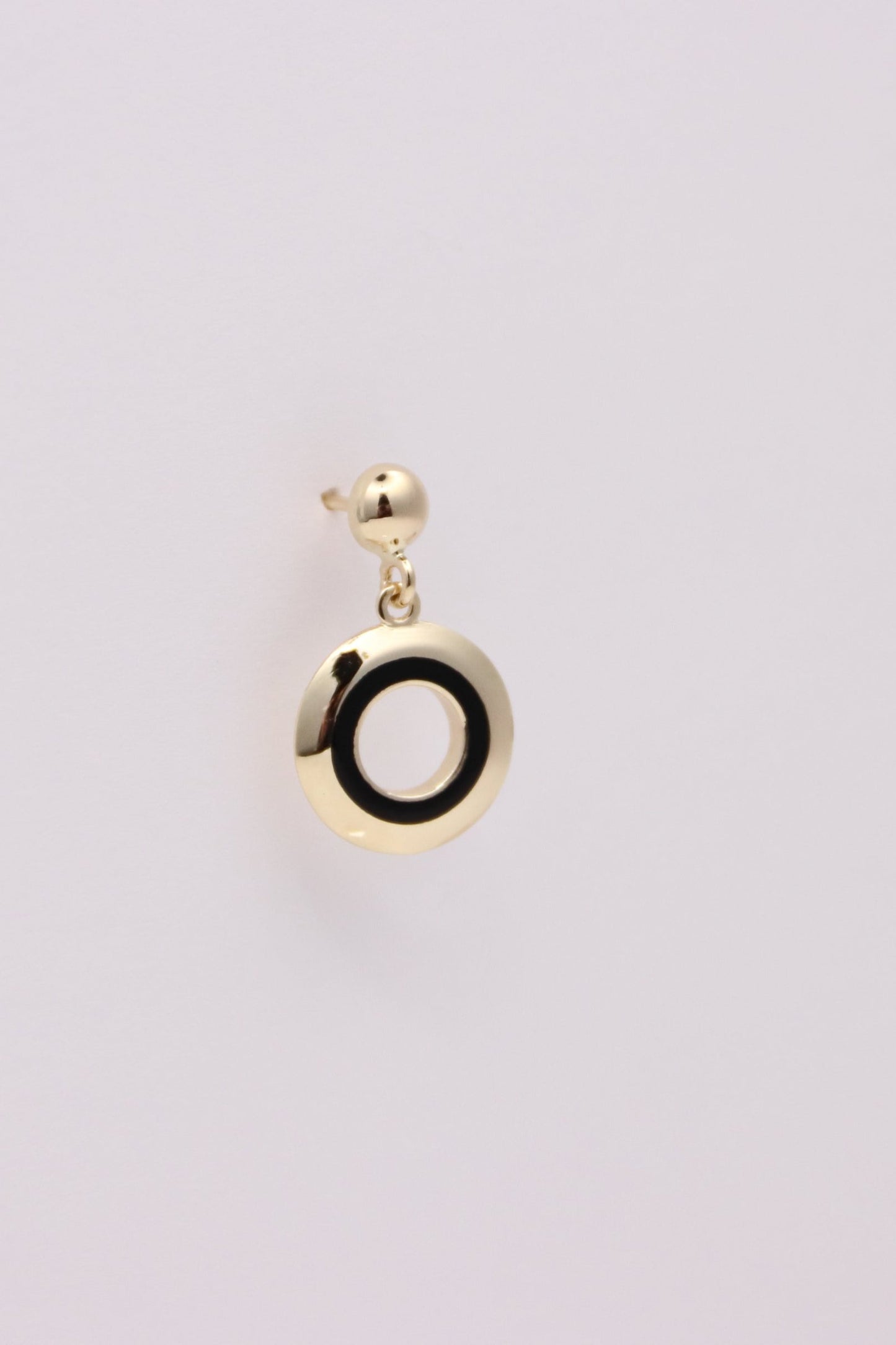 Black and White Gold Circle Earrings