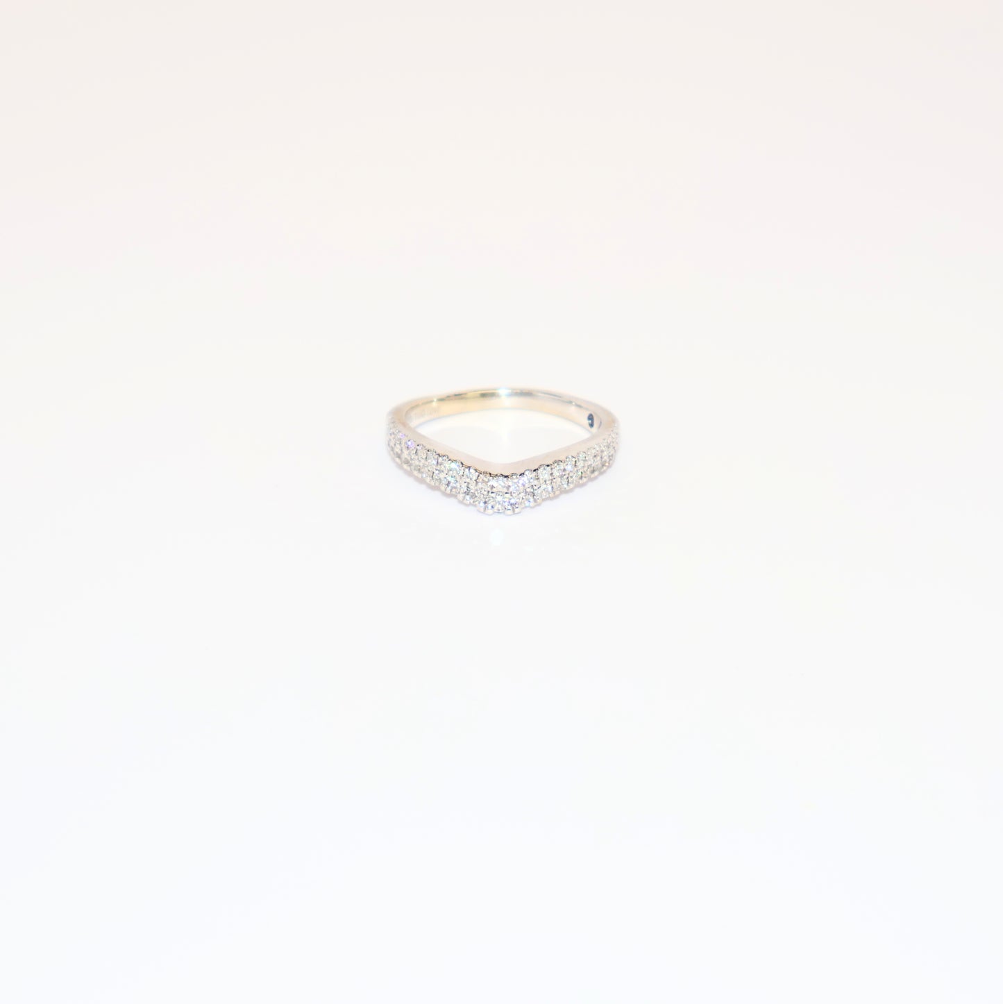 14k WG Double Diamond Accent Band